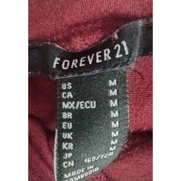 Forever 21 | Burgundy High Waist Tie Front Stretch Pull On Pants Size Medium - Picture 2 of 3
